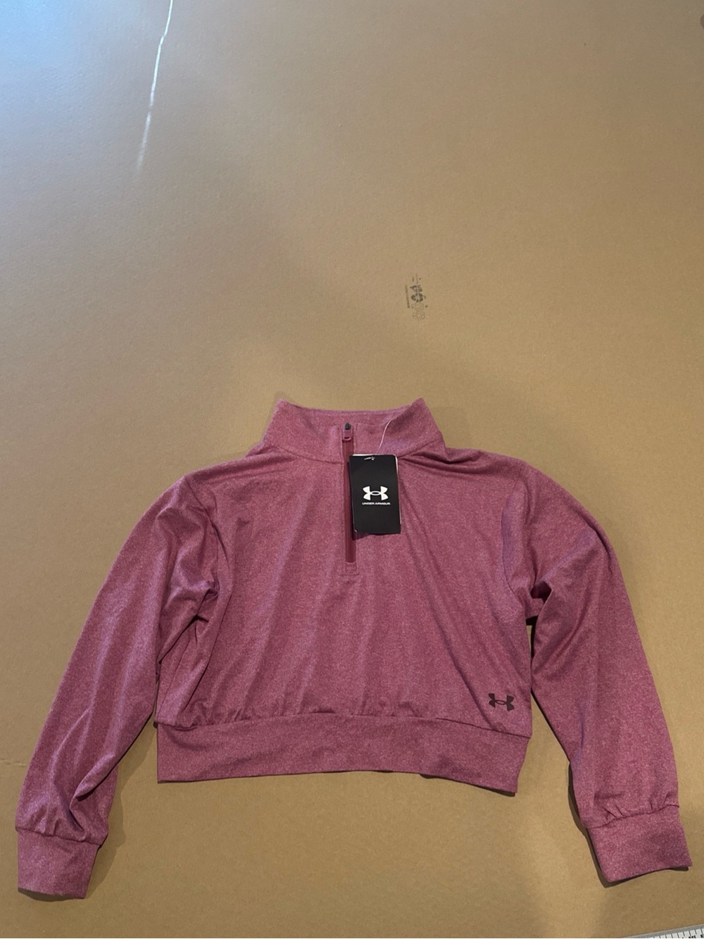 Under Armour Kids/ Youth Heathered Rose Quarter-Zip Crop Pullover